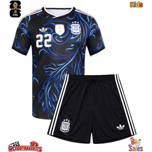 Argentina Lautaro Martinez #22 Replica Away Stadium Kit for Kids World Cup 2026 Short Sleeve (+ pants)